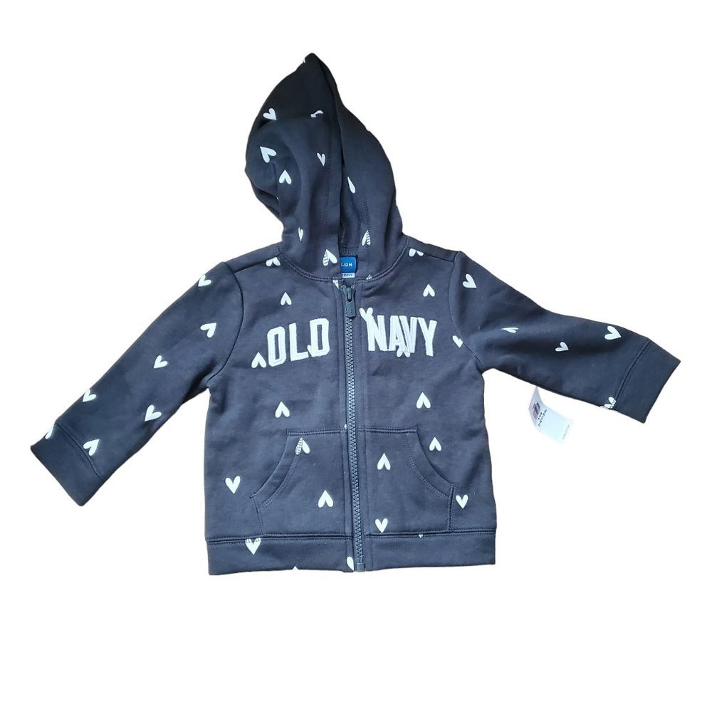 NEW Girls‎ Old Navy Zip up Jacket Hearts. Size 6 12 months.